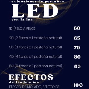 Extensiones de pestañas Led